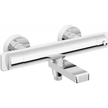 DEANTE Arnika Thermostatic Bath Mixer with Diverter, Chrome, Wall-Mounted, 150 mm Centre Distance