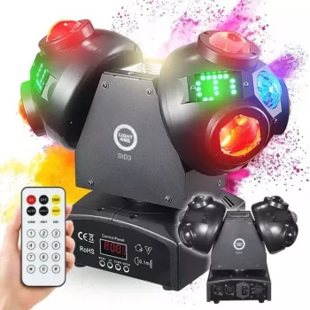 LIGHT4ME SID3 4-in-1 Moving Head Multi-Effect Light with RGBW LED, RGB Laser, UV and Strobe