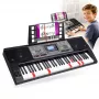 MK 816 61-Key Electronic MIDI Educational Keyboard with 128 Tones, 128 Rhythms, Recording, LED Display, USB MIDI, Headphone Out, Microphone In, Power Adapter Included