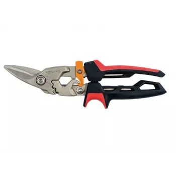 Fiskars PowerGear X Left-Handed Aviation Snips for Sheet Metal, 20 mm Cutting Capacity, PTFE-Coated Blades, FiberComp Handles
