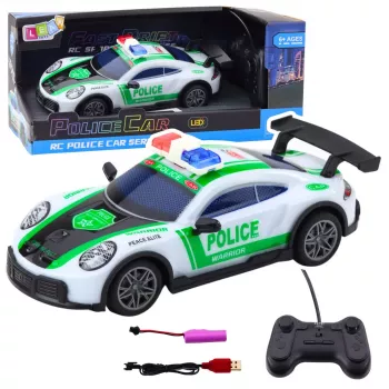 LEAN TOYS RC Drift Police Sports Car with LED Lights 1:22