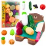 LEAN TOYS Wooden Vegetable Chopping Set with Board and Knife, 14-Piece Educational Pretend Play Food for Kids 3+