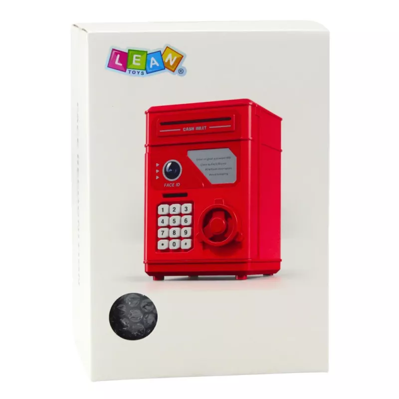 LEAN TOYS Electronic Safe ATM Piggy Bank with PIN for Children, Gray