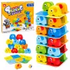 LEAN TOYS Elephant Tower Skill Game Balancing Elephants Colored Cards 46 pcs