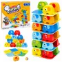LEAN TOYS Elephant Tower Skill Game Balancing Elephants Colored Cards 46 pcs
