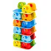 LEAN TOYS Elephant Tower Skill Game Balancing Elephants Colored Cards 46 pcs