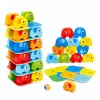 LEAN TOYS Elephant Tower Skill Game Balancing Elephants Colored Cards 46 pcs