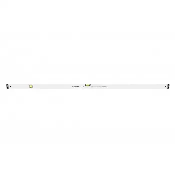 White Spirit Level with Horizontal, Vertical and 2% Slope Vials - 180 cm