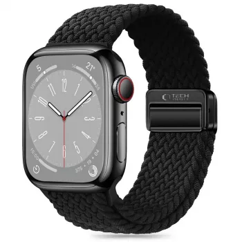 Tech-Protect Nylon Magnetic Loop Strap for Apple Watch 8/9/10/11/SE (40/41/42mm) Black