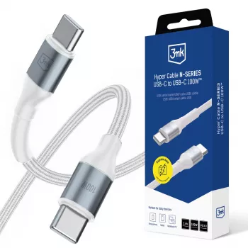 3mk Hyper Cable N-SERIES USB-C to USB-C 1m 100W White