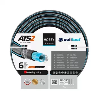 CELLFAST HOBBY ATS2 Anti-Twist Garden Hose 25 m 1/2 inch Black