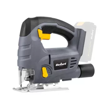 REBEL 20V Cordless Jigsaw (Body Only) - 80mm Wood Cutting Depth, 4-Stage Orbital Action, Tool-Free Blade Change