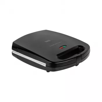 TEESA Sandwich Maker with Ceramic Inserts for 4 Sandwiches, 1500 W, Black/Silver