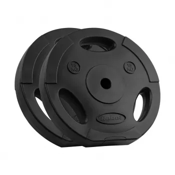 REBEL ACTIVE Bituminous Weight Set 2x15 kg, 31 mm Bore, Tri-Grip Handles