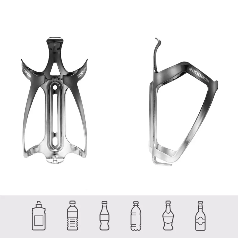 ROCKBROS RKL02 Aluminum Alloy Bicycle Bottle Cage - Black/Silver