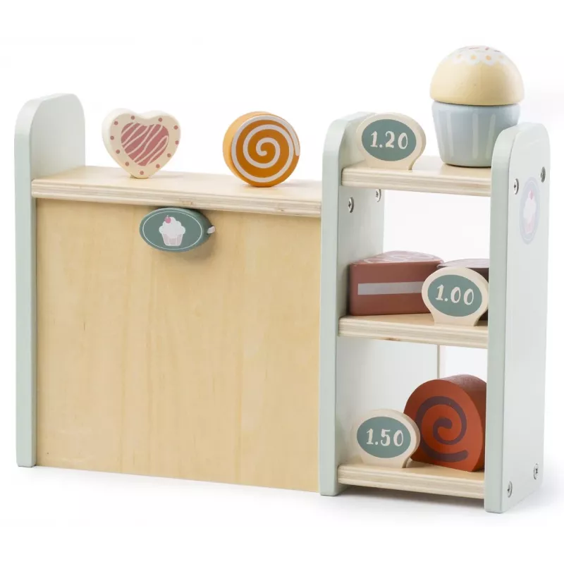 PROMIS Wooden Cash Register for Children – Pretend Play Shop Till with Play Money, Scanner & Credit Card