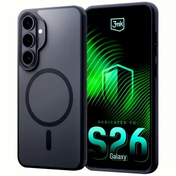 3MK Smoke MagCase for Samsung Galaxy S26 - Black (Translucent) MagSafe Compatible Protective Back Cover