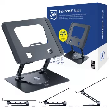 3MK Solid Stand - Black Universal Device Stand for Smartphones and Tablets
