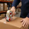 LEAN Manual Packing Tape Dispenser with Tensioner, Width 50mm, Red and Black