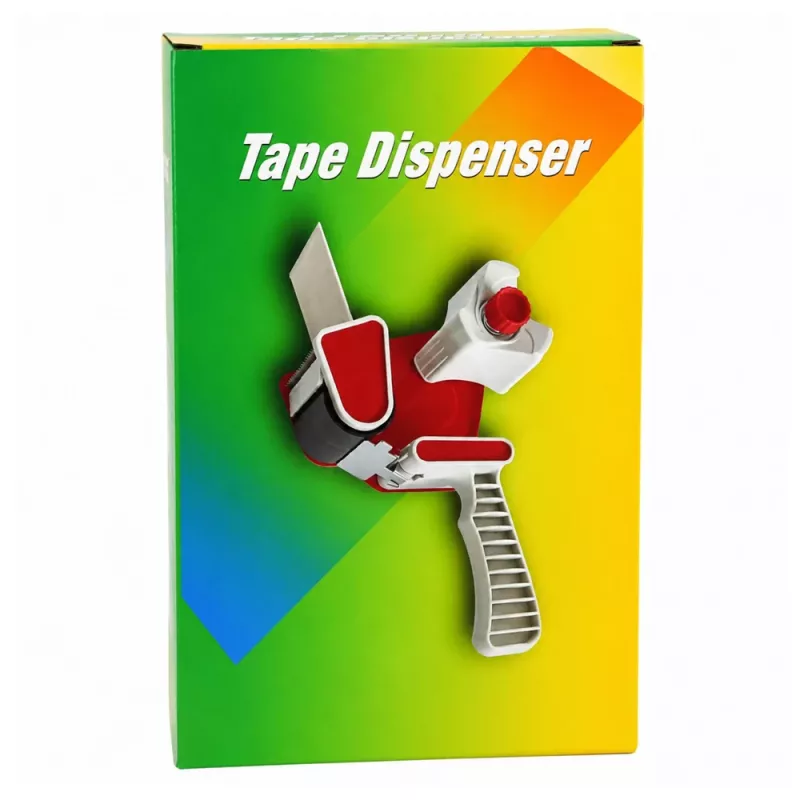 LEAN Manual Packing Tape Dispenser with Tensioner, Width 50mm, Red and Black