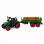 LEAN TOYS Agricultural Farm Tractor with Log Trailer, Friction Drive, Bale, 35 cm