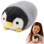 LEAN TOYS Plush Penguin Soft Plush Toy White and Gray 16 cm