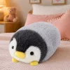 LEAN TOYS Plush Penguin Soft Plush Toy White and Gray 16 cm