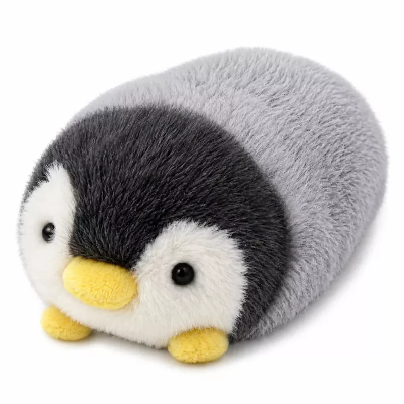 LEAN TOYS Plush Penguin Soft Plush Toy White and Gray 16 cm