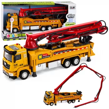 LEAN TOYS Concrete Pump Truck RC Toy with Lights, Sounds, Water Spray, 1:40 Scale