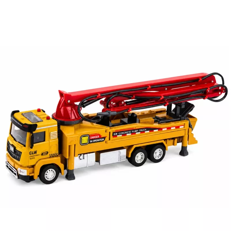 LEAN TOYS Concrete Pump Truck RC Toy with Lights, Sounds, Water Spray, 1:40 Scale