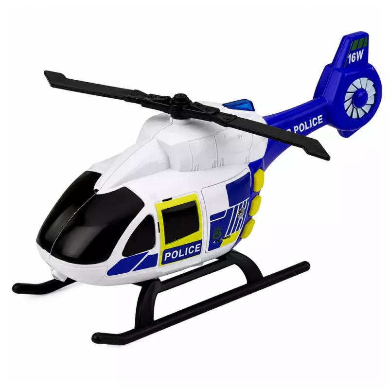 LEAN TOYS Police Set Helicopter Motorcycle Police Car Lights Sounds 1:32
