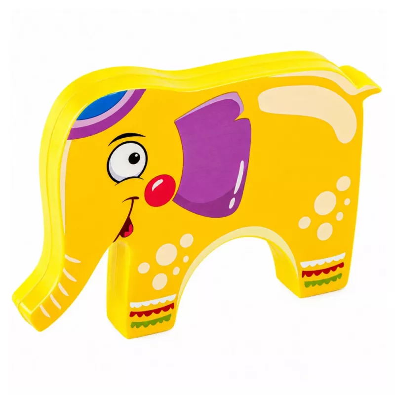 LEAN TOYS Balancing Elephant Skill Game – 61-Piece Stacking Blocks Set for Kids Ages 3+