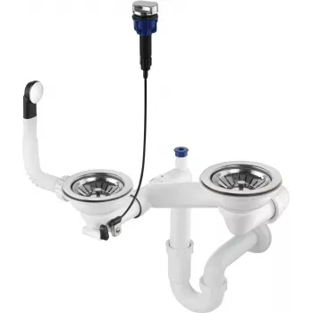 DEANTE Space-Saver Siphon for 1.5- and 2-Bowl Granite Sinks