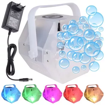 LIGHT4ME BUBBLE LED Small Efficient Bubble Maker with RGB Lighting, Black, 25W, 0.6L Tank