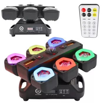 LIGHT4ME CLUBMIX Moving Multi-Effect Light with White Spot, RGB Ring and Lasers