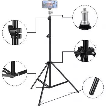 MOZOS ST-SELFIE Selfie Stick Tripod with Bluetooth Remote for Smartphones, 68 cm, Black
