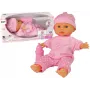 LEAN TOYS Sweet Baby Doll Pink Bottle Sounds Interactive 30cm Baby Doll with Feeding Bottle