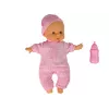 LEAN TOYS Sweet Baby Doll Pink Bottle Sounds Interactive 30cm Baby Doll with Feeding Bottle
