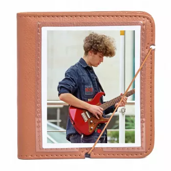 LOVEINSTANT Photo Album for 28 Instant Photos, Brown PU Leather, Compatible with Fujifilm Instax Wide/Square, Polaroid 600/SX-70/i-Type
