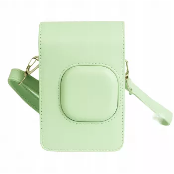 LOVEINSTANT Green PU Leather Case for Fujifilm Instax Mini LiPlay - Vintage Camera Bag with Adjustable Strap
