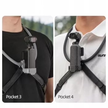 SUNNYLIFE Flexible Neck Mount for DJI Osmo Pocket 3/4, POV Action Cameras, Black