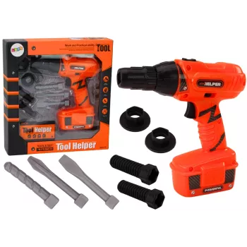 LEAN TOYS DIY Battery Powered Drill Orange Drills Screws