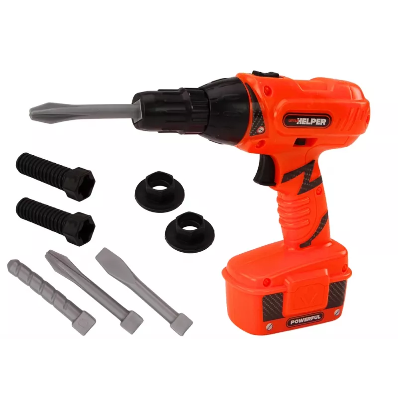 LEAN TOYS DIY Battery Powered Drill Orange Drills Screws