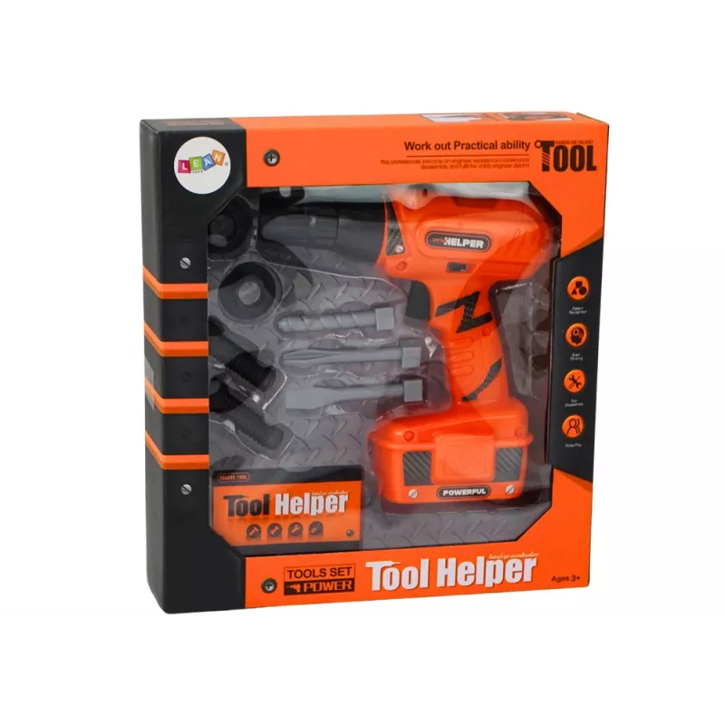 LEAN TOYS DIY Battery Powered Drill Orange Drills Screws