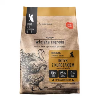 Wiejska Zagroda Dry Cat Food Turkey & Chicken Kitten 400g