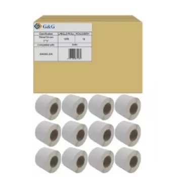 G&G Zebra 800283-205 Thermal Transfer Labels 76x51mm Perforated, 1370 Labels/Roll, 12 Rolls/Box (16440 Labels)
