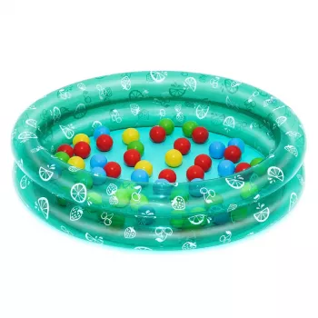 Bestway 51141 Inflatable Garden Pool with 50 Balls, Transparent with Dots, 91 cm