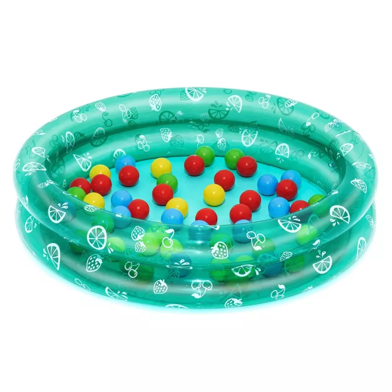 Bestway 51141 Inflatable Garden Pool with 50 Balls, Transparent with Dots, 91 cm
