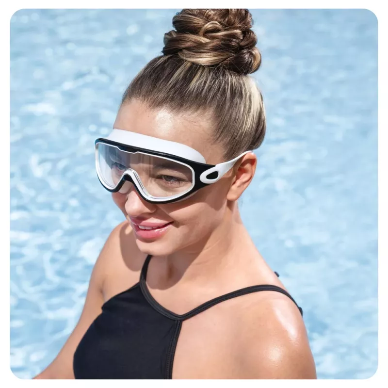 Bestway Hydro-Swim Adjustable Black and White Swimming Goggles 21194