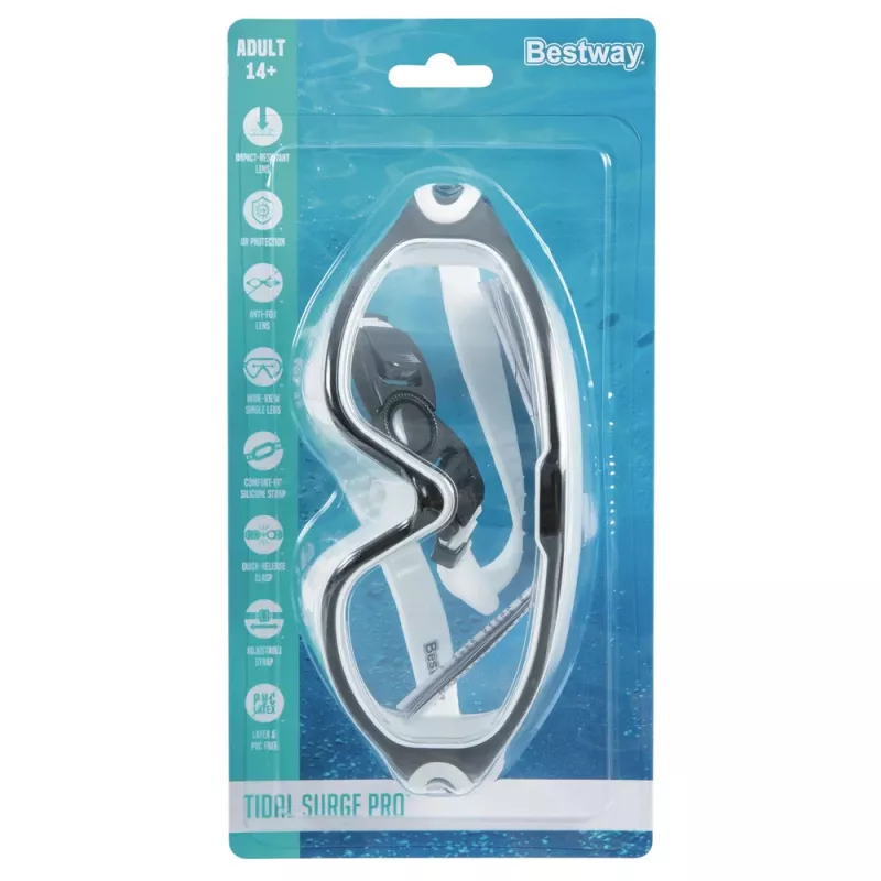 Bestway Hydro-Swim Adjustable Black and White Swimming Goggles 21194